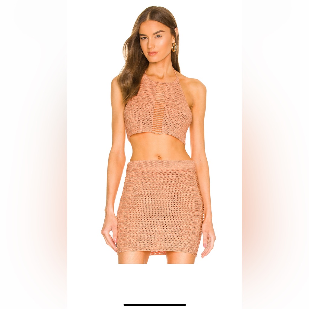 Michael Costello X Revolve Chiara Hand Crochet Halter Top